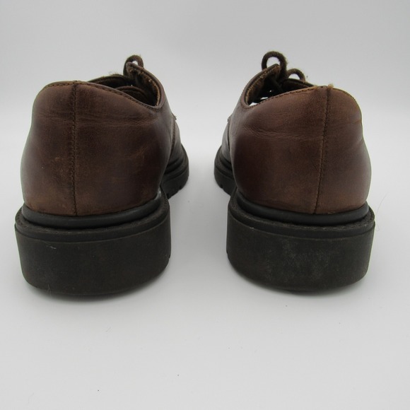 VTG Bugle Boy Brown Leather Lace Up Oxford Chunky Lug Sole Y2K main image 9